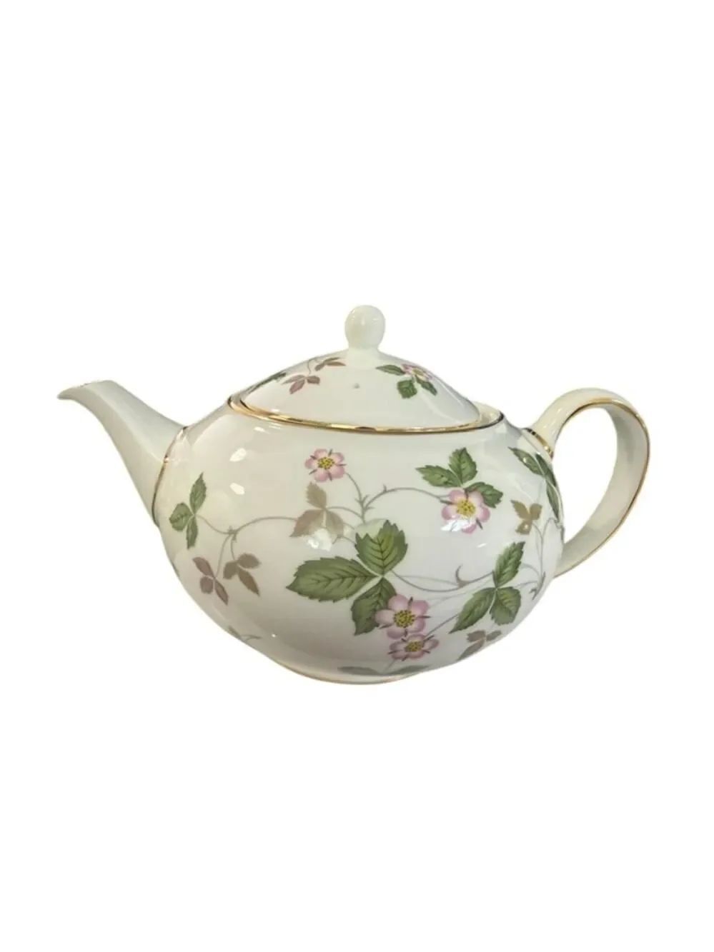 Wedgwood Wild Strawberry Large Teapot - Fine Bone China - England